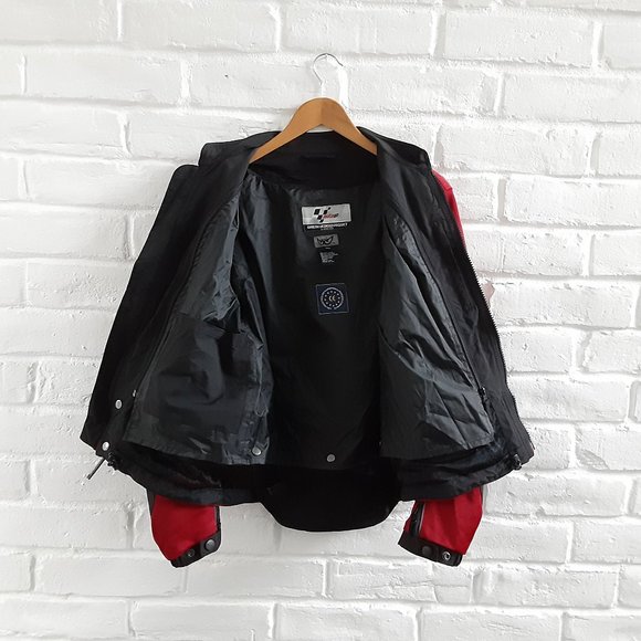 MotoGp Biker Jacket Mens Small Medium Red Motorcycle Dorna Reinforced Padded - Picture 12 of 15